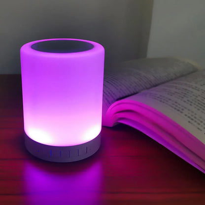 VibeGlow™ – Lámpara Táctil LED con Altavoz Bluetooth y Luz Multicolor