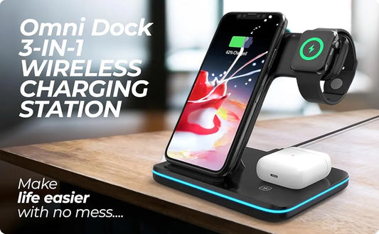 "ChargeFusion 3-in-1™": Carga inalámbrica para iPhone, Apple Watch y AirPods!