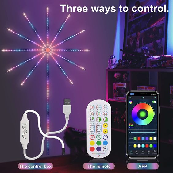 "LED RGB Fireworks Light - Ilumina tu Espacio con Estilo y Diversión 🎆🌈" - Deus Ecom